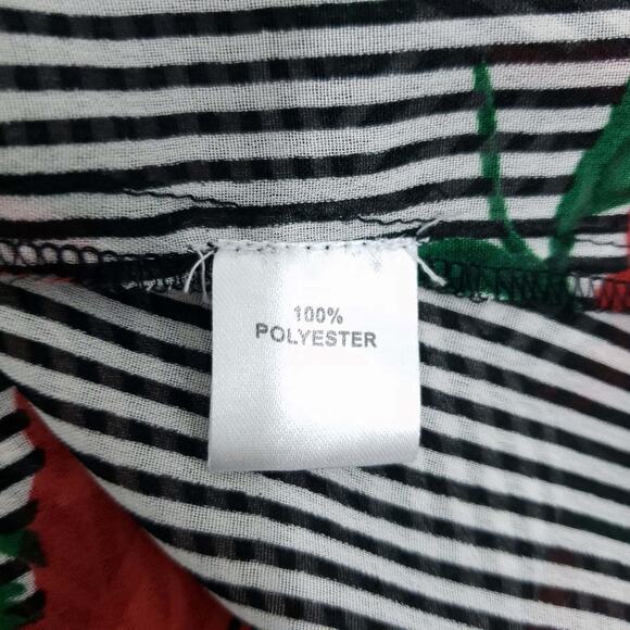 Jorja Floral Long Kimono Red Roses Black Stripes Small Excellent Condition - Picture 5 of 7